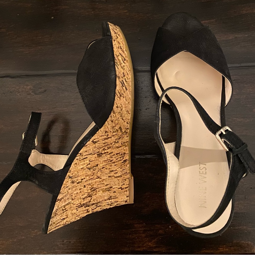 Black Wedge Sandal